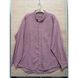 Khaki's by Arrow Mens XL Big Shirt Red Gingham Check Cotton Button Down Oxford